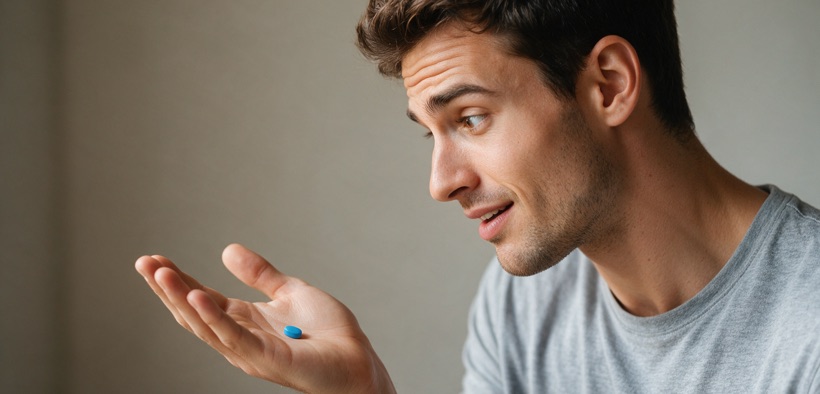 Un uomo sano si chiede cosa succede se prende il Viagra senza necessità.