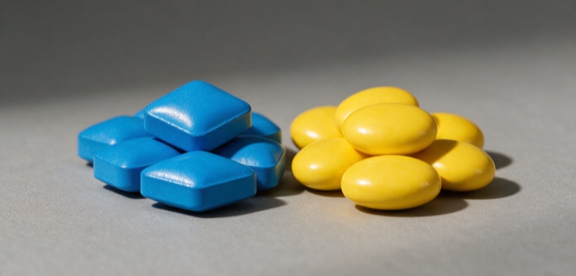 Compresse di sildenafil e tadalafil generici a confronto con l'originale.